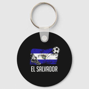 Llavero Camiseta de la bandera de El Salvador Equipo de fú