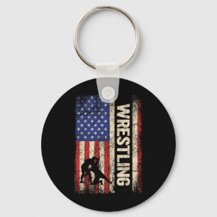 Llavero Camiseta de la bandera estadounidense de lucha lib
