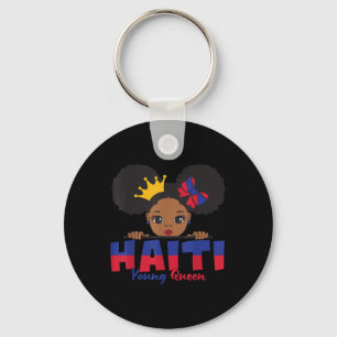 Llavero Camiseta de la bandera haitiana de la joven reina 