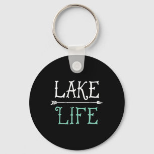 Llavero Camiseta de la vida en el lago Pesca Embarcación V