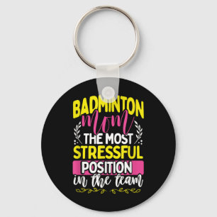 Llavero Camiseta de madre de bádminton para mujeres esposa