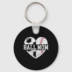 Llavero Camiseta de Mamá de Balón Corazón Divertido Fútbol