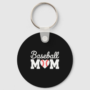 Llavero camiseta de mamá de béisbol mujeres corazón de béi