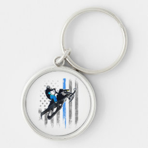 Llavero Camiseta de moto de nieve de la bandera americana