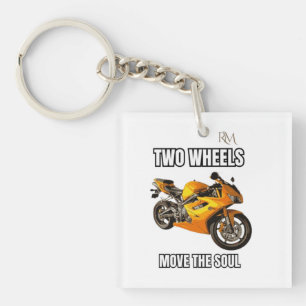 Llavero Camiseta de Motocicleta Dos Ruedas Mueven el Alma 