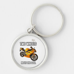 Llavero Camiseta de Motocicleta Dos Ruedas Mueven el Alma 