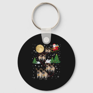 Llavero Camiseta de Navidad de árbol de perros Pug Xmas Ma