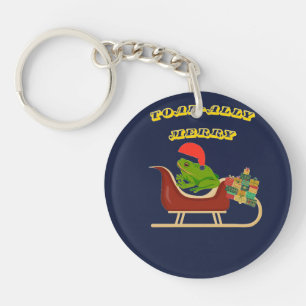 Llavero Camiseta de Navidad de Rana Totalmente Alegre