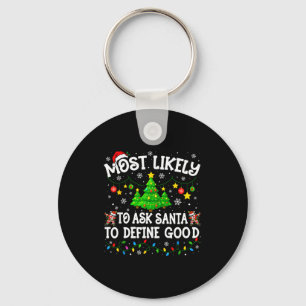 Llavero Camiseta de Navidad Más Probable Para Familia Pija