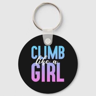 Llavero Camiseta de niña linda escalando Regalo de fiesta