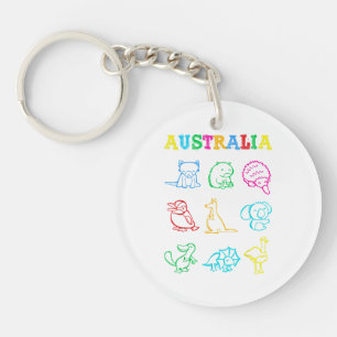 Llavero Camiseta de niño pequeño del día de Australia Anim