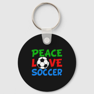 Llavero Camiseta de niños lindos fútbol paz amor