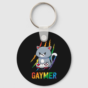 Llavero Camiseta de orgullo de gato Lgbt Gaymer Arcoíris V