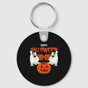 Llavero Camiseta de otoño con fantasmas de calabaza con ca
