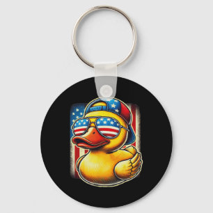 Llavero Camiseta de pato de goma bandera de EE. UU. Regalo