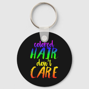 Llavero Camiseta de pelo de arcoíris Pelo de colores No im