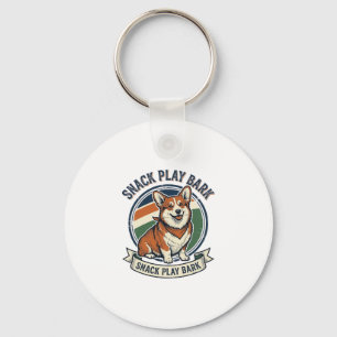 Llavero Camiseta de perro Corgi divertida grabación vintag