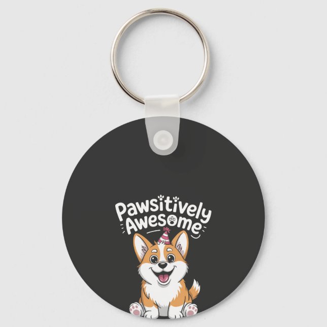 Llavero Camiseta de perro de cumpleaños Corgi absolutament (Anverso)