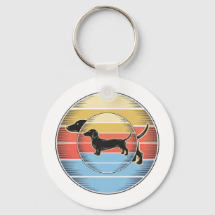 Llavero Camiseta de perro de diseño vintage dachshund pues
