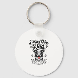 Llavero Camiseta de perro de grabado vintage de papá Borde