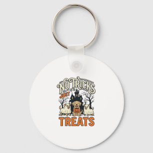 Llavero Camiseta de perro fantasma de Halloween sin trucos