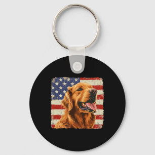 Llavero Camiseta de perro Golden Retriever con bandera de