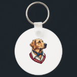 Llavero Camiseta de perro patriótica vintage de Golden Ret<br><div class="desc">Camiseta de perro patriótica vintage de Golden Retriever de EE. UU.</div>