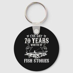 Llavero Camiseta de pescador divertida para el 70 cumpleañ