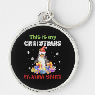 Llavero Camiseta de pijama de Navidad Penguin This Is My