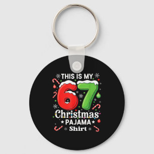 Llavero Camiseta de pijama divertida de Navidad 67 Seis Si