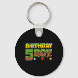 Llavero Camiseta de píxeles de niño de cumpleaños divertid