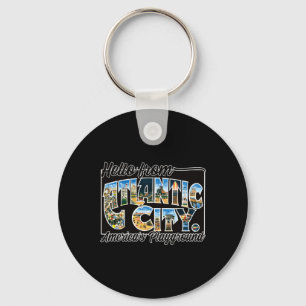 Llavero Camiseta de recuerdo vintage Stcard Atlantic City