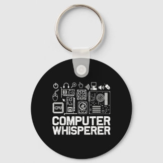 Llavero Camiseta de susurrador de computadora Soporte técn