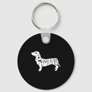 Llavero Camiseta de tipografía de perro divertido Dachshun