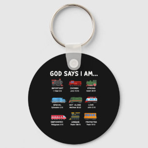 Llavero Camiseta de tren Digo Soy Dios Niño pequeño cristi