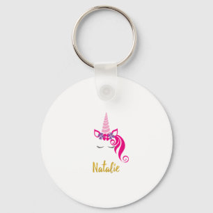 Llavero Camiseta de unicornio Natalie para niñas con nombr