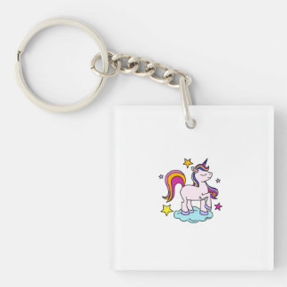 Llavero Camiseta de unicornio pastel lindo para niños