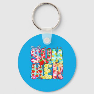 Llavero Camiseta de verano para mujer con letras de frutas