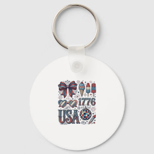 Llavero Camiseta de verano patriótica Vintage USA 1776 Dis