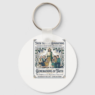 Llavero Camiseta del Árbol Genealógico de Jesús Diseño Bas