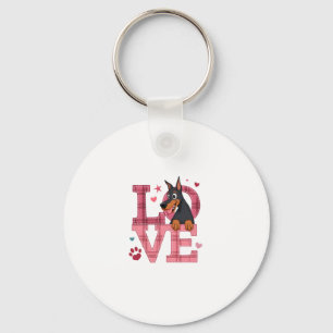 Llavero Camiseta del día de San Valentín de perro Doberman