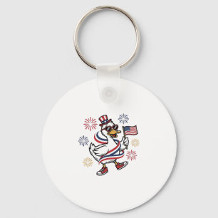 Llavero Camiseta Diseño de Grabado Antiguo Pato Patriótico