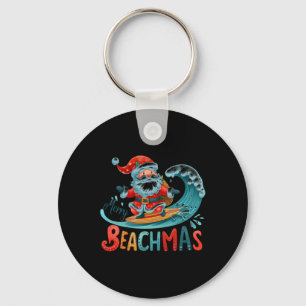 Llavero Camiseta diseño retro surfista Santa Merry Beachma
