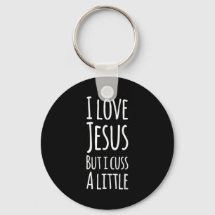 Llavero Camiseta Divertida Amo a Jesús Pero Maldigo Un Poc