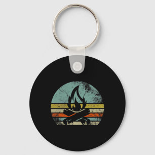 Llavero Camiseta divertida de camping de fuego de hoguera 