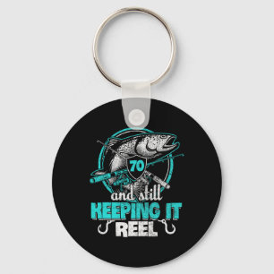 Llavero Camiseta divertida de cumpleaños para pescador núm
