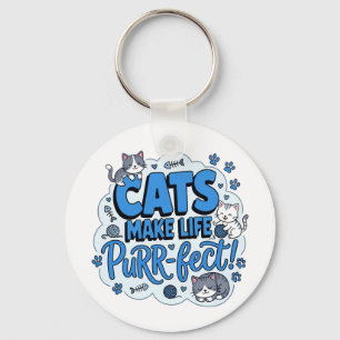 Llavero Camiseta Divertida de Gato: Los Gatos Hacen la Vid