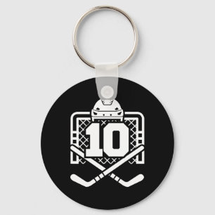 Llavero Camiseta divertida de hockey número 10 para jugado