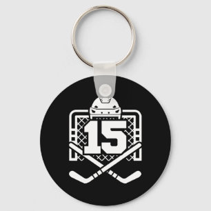 Llavero Camiseta divertida de hockey número 15 para jugado