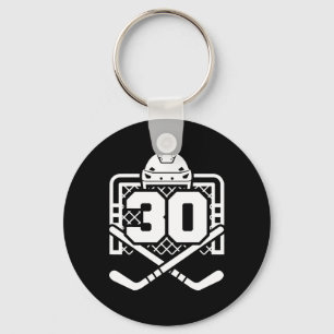 Llavero Camiseta divertida de hockey número 30 para jugado